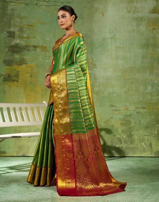 graan silk blend fancy saree with blouse 2