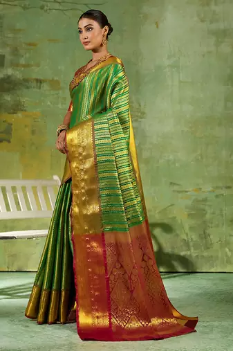 graan silk blend fancy saree with blouse