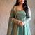 Women's sky blue zari sequence embroidery work anarkali gown with dupatta