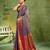 blue silk blend fancy saree with blouse
