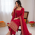 Red georgette thread with sequence salwar suit
