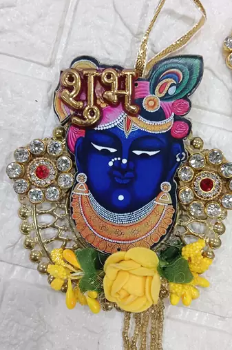 handmade shrinath ji shubh labh hanging for home decor pack of 2