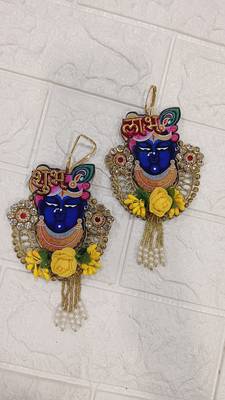 handmade shrinath ji shubh labh hanging for home decor pack of 2 3