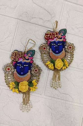handmade shrinath ji shubh labh hanging for home decor pack of 2
