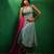 Aqua blue embroidered tissue silk anarkali set