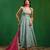 Aqua blue embroidered tissue silk anarkali set