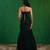 Midnight green embroidered lycra crepe skirt set