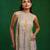 Lilac lime green embroidered georgette co ord set