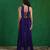 Royal purple embroidered imported lycra drape skirt set