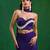 Royal purple embroidered imported lycra drape skirt set