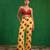 Yellow red printed imported crepe co ord set