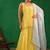 Pastel yellow embroidered crepe and glass organza kurta set