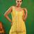 Pastel yellow embroidered crepe and glass organza kurta set