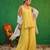 Pastel yellow embroidered crepe and glass organza kurta set