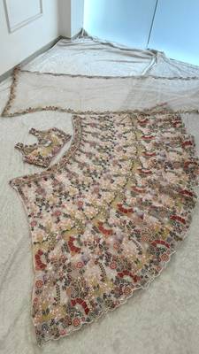  Net Lehenga Choli with Heavy Floral Embroidery & Dupatta 4