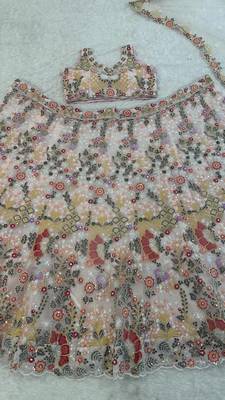  Net Lehenga Choli with Heavy Floral Embroidery & Dupatta 5