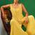 Pastel yellow embroidered crepe and glass organza kurta set