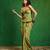 Green printed crepe corset skirt set