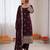 Deep wine georgette thread with sequence salwar suit