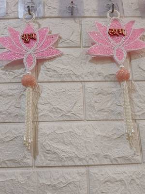 decorative shubh labh lotus patch hanging for home decor pack of 2 1