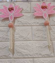 decorative shubh labh lotus patch hanging for home decor pack of 2
