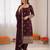Deep wine georgette thread with sequence salwar suit