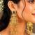 Long Indian Gold Earrings, Temple Chandelier Earrings, Red Stone Bridal Earrings