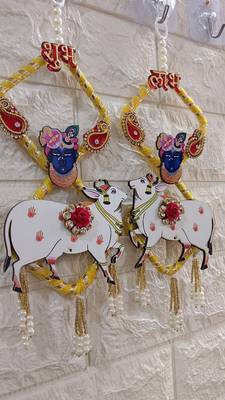 shubh labh shrinath ji cow latkan toran for home decor pack of 2 1