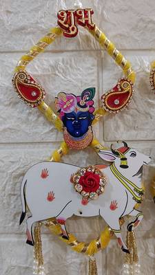 shubh labh shrinath ji cow latkan toran for home decor pack of 2 4
