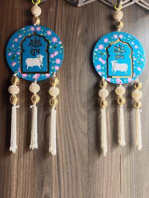 decorative shubh labh hanging for diwali home decor pack of 2 1