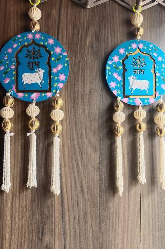 decorative shubh labh hanging for diwali home decor pack of 2