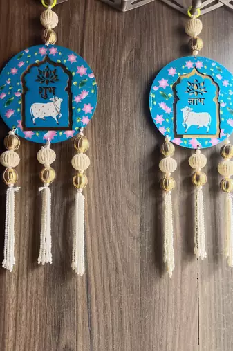 decorative shubh labh hanging for diwali home decor pack of 2