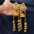 Long Gold Jhumka Earrings, Kashmiri Long chain Ghungroo Floral Chandelier Earrings,