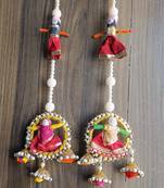 handmade rajasthani moti chudi puppet toran for home decor pack of 2