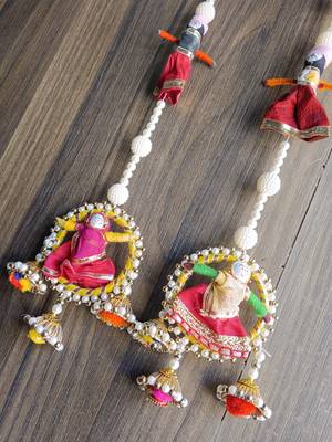 handmade rajasthani moti chudi puppet toran for home decor pack of 2 3