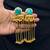 Green Stone Long Dangle Earrings, Pearl Gold Tone Chandelier Kashmiri Ghungroo Earrings
