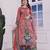 pink color digital print with real mirror handwork and hanging lace border silk blend kurti palazzo set
