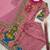 pink color digital print with real mirror handwork and hanging lace border silk blend kurti palazzo set