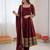 Maoon art silk thread with sequence anarkali suit