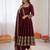 Maoon art silk thread with sequence anarkali suit