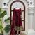 Maoon art silk thread with sequence anarkali suit