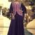 Purple & rani pink faux chinon silk embroidered readymade indian dress