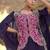 Purple & rani pink faux chinon silk embroidered readymade indian dress