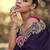 Purple & rani pink faux chinon silk embroidered readymade indian dress