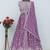Lavender faux chinon embroidered readymade anarkali suit