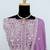 Lavender faux chinon embroidered readymade anarkali suit