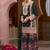 Black faux chinon embroidered readymade sharara suit