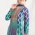 Blue & turquoise faux chinnon anarkali kurta with dupatta