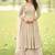 Beige net embroidered readymade anarkali dress with palazzo & dupatta