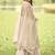 Beige net embroidered readymade anarkali dress with palazzo & dupatta